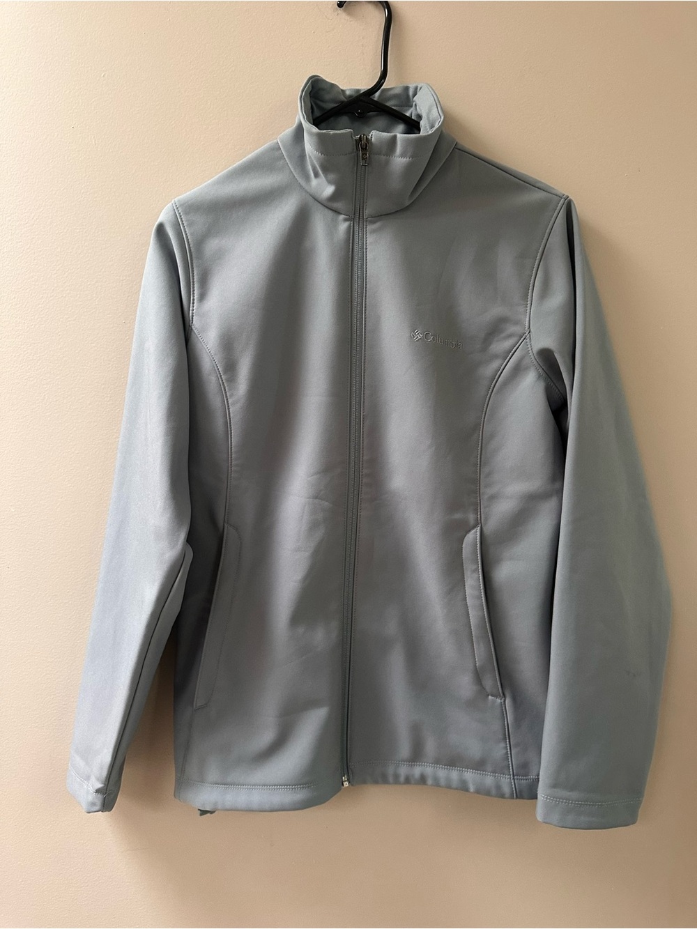 Columbia Light Gray Full-Zip Softshell Jacket